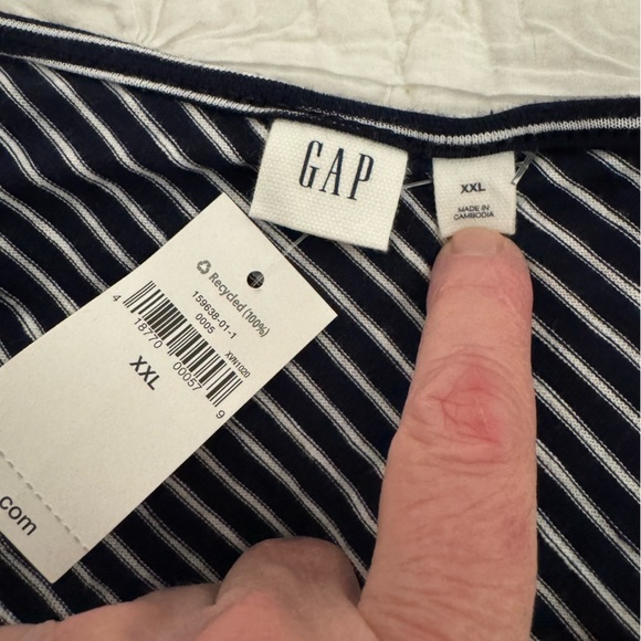 NWT • Gap ABOVE KNEE dress  with CRISS CROSS OPEN BACK• navy/white • XXL - Picture 5 of 9